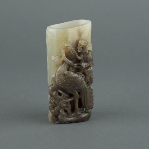Chinese jade brush holder, bitong, Qianlong, 1736-1795