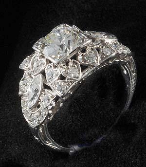 Platinum set diamond ring, circa 1930