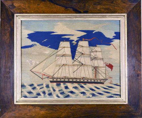 Sailor's Woolwork of a Royal Navy Frigate, Circa 1870-80