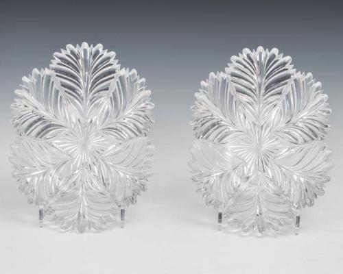 A Fine Pair of Feather Cut Victorian Dishes