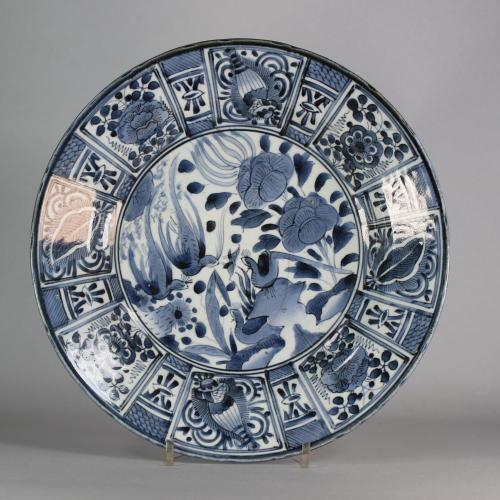 Japanese Arita blue and white dish, circa 1680