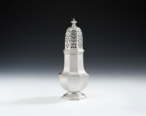 A very fine George I Octagonal Sugar Caster made in London in 1726 by Thomas Bamford I