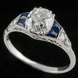 Diamond Art Deco single stone ring, circa 1920/30