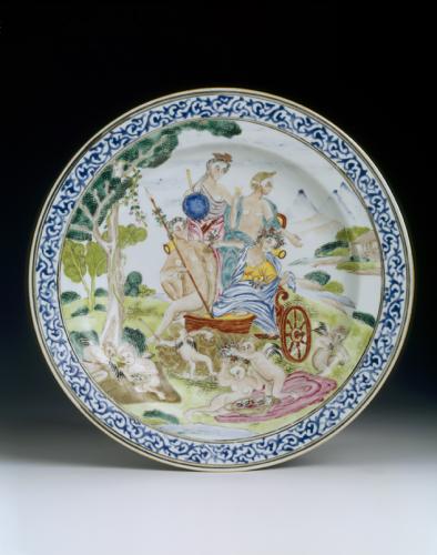 Chinese porcelain plate with Albani's Earth pattern, circa 1750, Qianlong