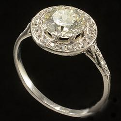 Platinum set diamond cluster ring, circa 1920