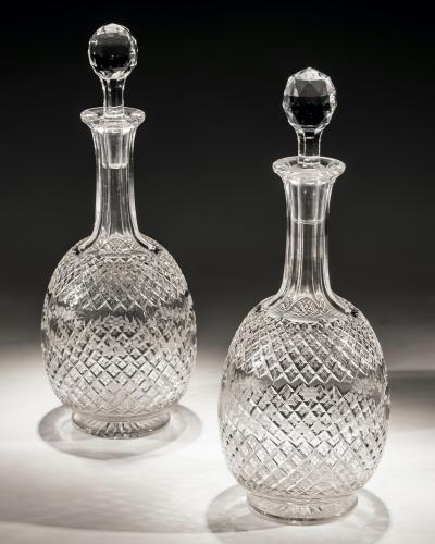 A Pair of Cut and Engraved Victorian Crystal Decanters