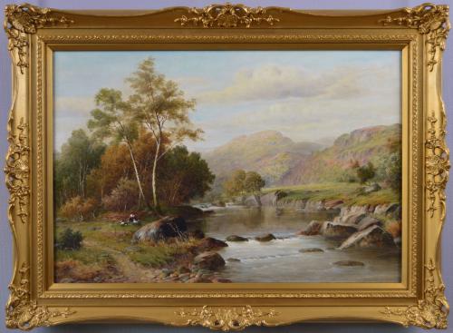 Welsh landscape oil painting of the river Mawddach by William Mander