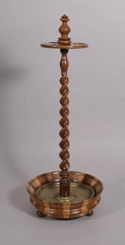 S/4417 Antique Treen 19th Century Church Warden's Pipe Stand