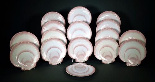 Wedgwood Nautilus Pattern Pearlware Dessert Plates- Set of 16, Circa 1800-20