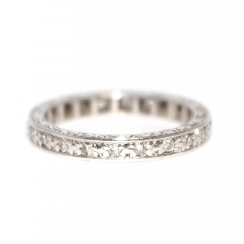 Handmade Diamond Eternity Ring c.1960 size M 1/2