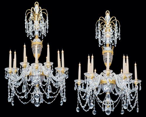 A Pair of 20th Century Chandeliers in the style of Perry & Co