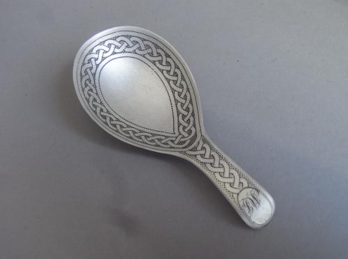 A rare George III "Ropework" Caddy Spoon made in Birmingham in 1808 by Samuel Pemberton