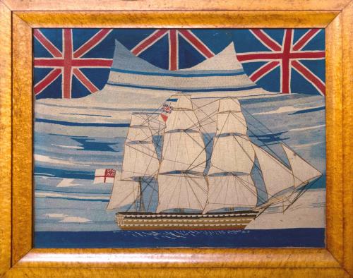 British Sailor's Woolwork of a First-Rate Battleship,  Circa 1870