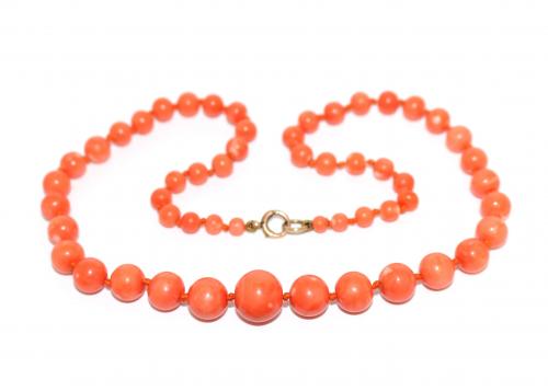 Victorian Graduated Coral Bead Necklace c.1900