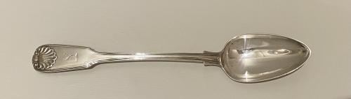 Lias silver fiddle thread and shell gravy basting serving spoon 1824