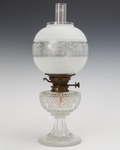 A Small Cut Glass Victorian Oil Lamp