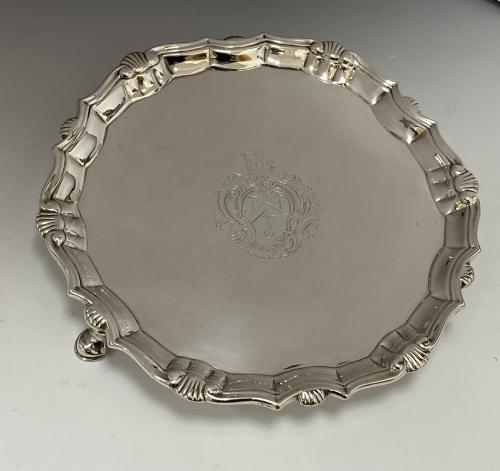 Joseph Sanders Georgian silver salver 1740