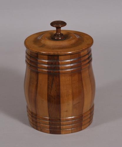 S/4392A Antique Treen 19th Century Scottish Salt Box
