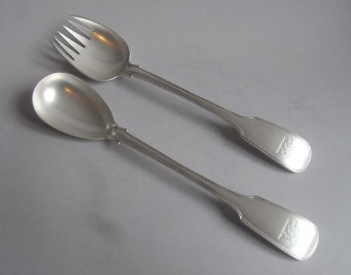 A very fine pair of Salad Servers made in London in 1843 by Richard Britton