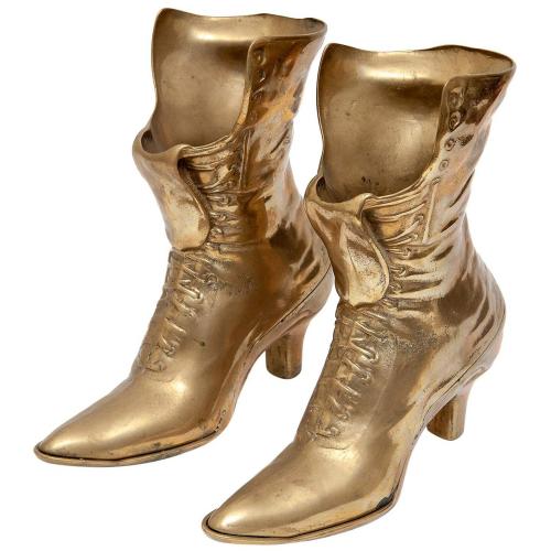 Vintage Victorian Style Brass Boot Ornaments