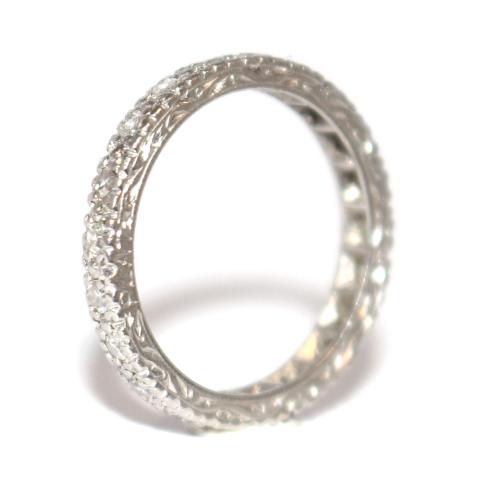 Diamond Eternity Ring - Engraved Sides c.1960 size N