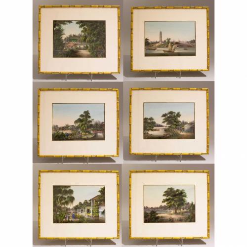 A set of six China Trade gouache and watercolour paintings