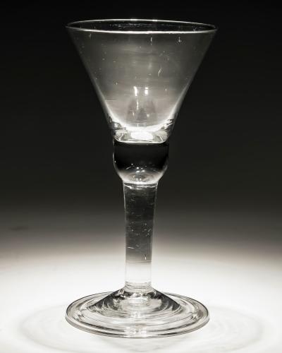 Plain Stem Glass with Bell Bowl and Folded Foot