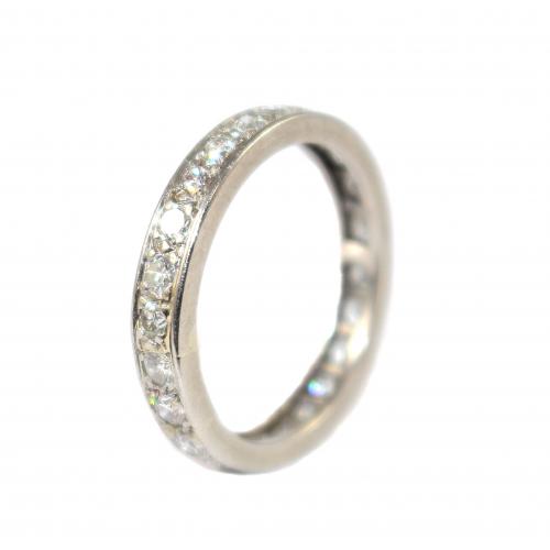 Art Deco Diamond Eternity Ring, French c.1935 size M