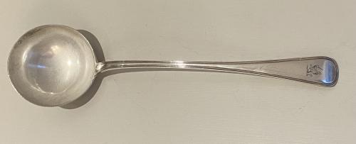 William Eaton old English thread silver soup ladle 1829