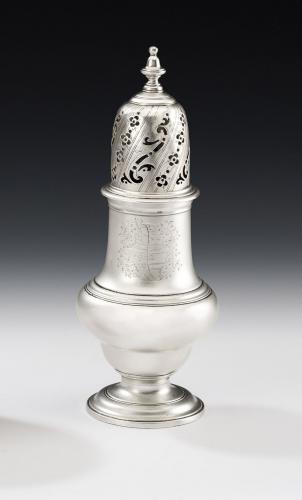An extremely fine & large George II Sugar Caster made in London in 1753 by John Delmester
