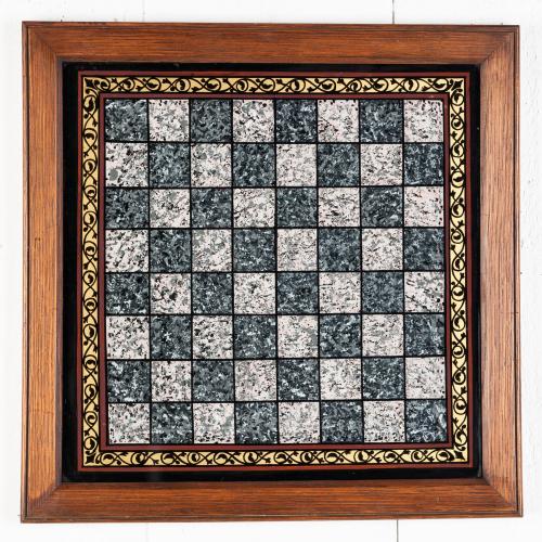 Reverse Painted Glass Chessboard