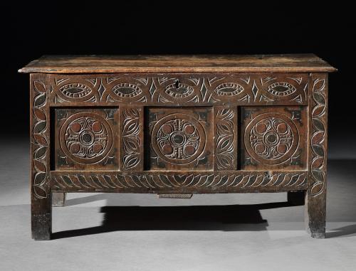West Country Three Panel Decorated Chest