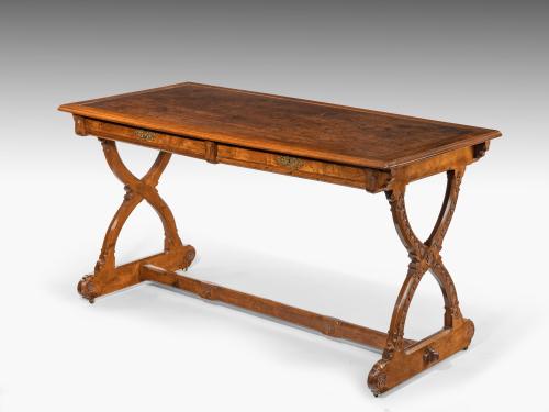 Gothic Revival walnut writing table, attributed to Crace & Co.