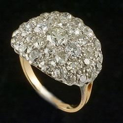 Platinum and gold diamond wrap over ring, circa 1930