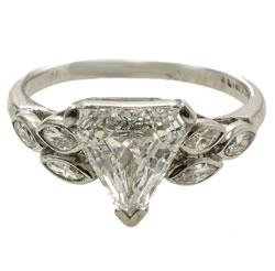 Platinum triangle diamond ring, circa 1910/20