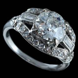 Art Deco diamond and platinum ring