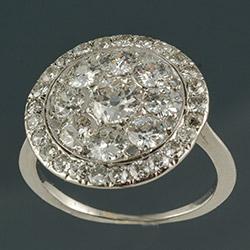 Edwardian diamond flat cluster ring