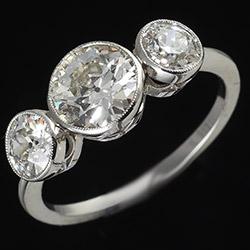 Platinum Art Deco three stone ring