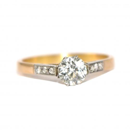 Old-Cut Diamond Solitaire Ring c.1940