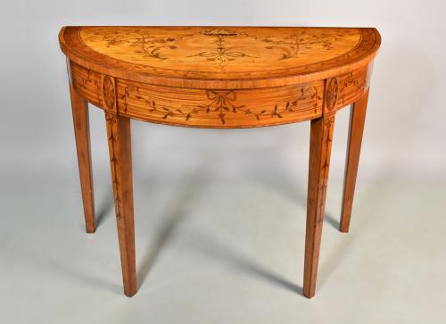 Sheraton period inlaid satinwood pier table, c.1790