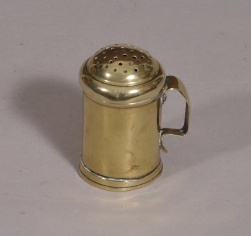 S/4354 Antique Mid 18th Century Brass Spice Dredger of the Georgian Period
