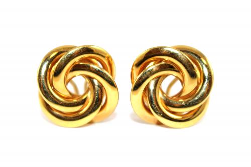 Large Gold Knot Earrings c.1960