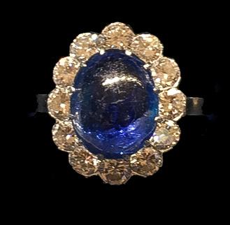 Sapphire and diamond ring, circa 1960