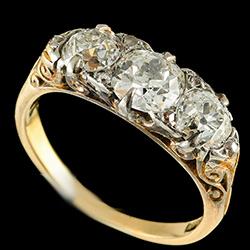 Victorian three stone diamond ring