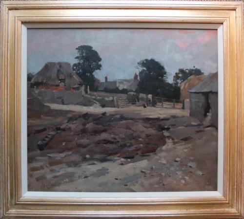 James William Booth "Thorpe's Farm, Scalby, Scarborough" Yorkshire, oil painting