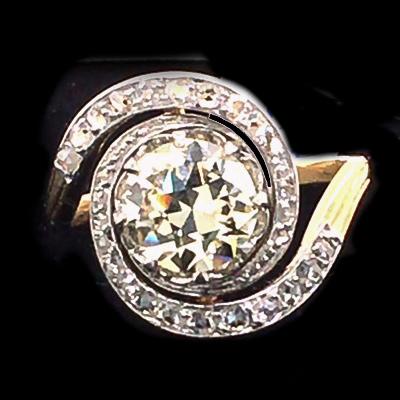 French diamond internal love ring circa 1900