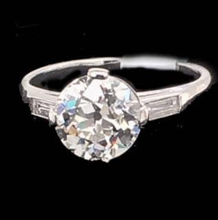 Platinum diamond Art Deco ring