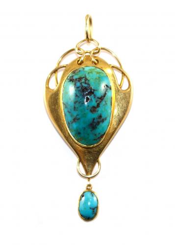 Art Nouveau Turquoise Pendant - Murrle Bennett c.1905