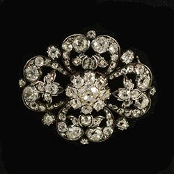 Victorian old cut diamond brooch