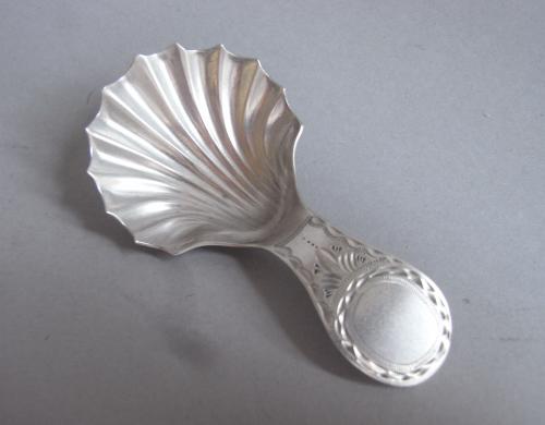 A very rare George III Caddy Spoon made in Newcastle Circa 1786-90 by Langlands & Robertson